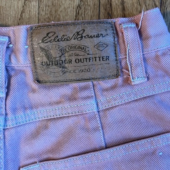 VTG Eddie Bauer two tone jeans pink women size 4 high waist pleated tye dyed - Picture 9 of 12
